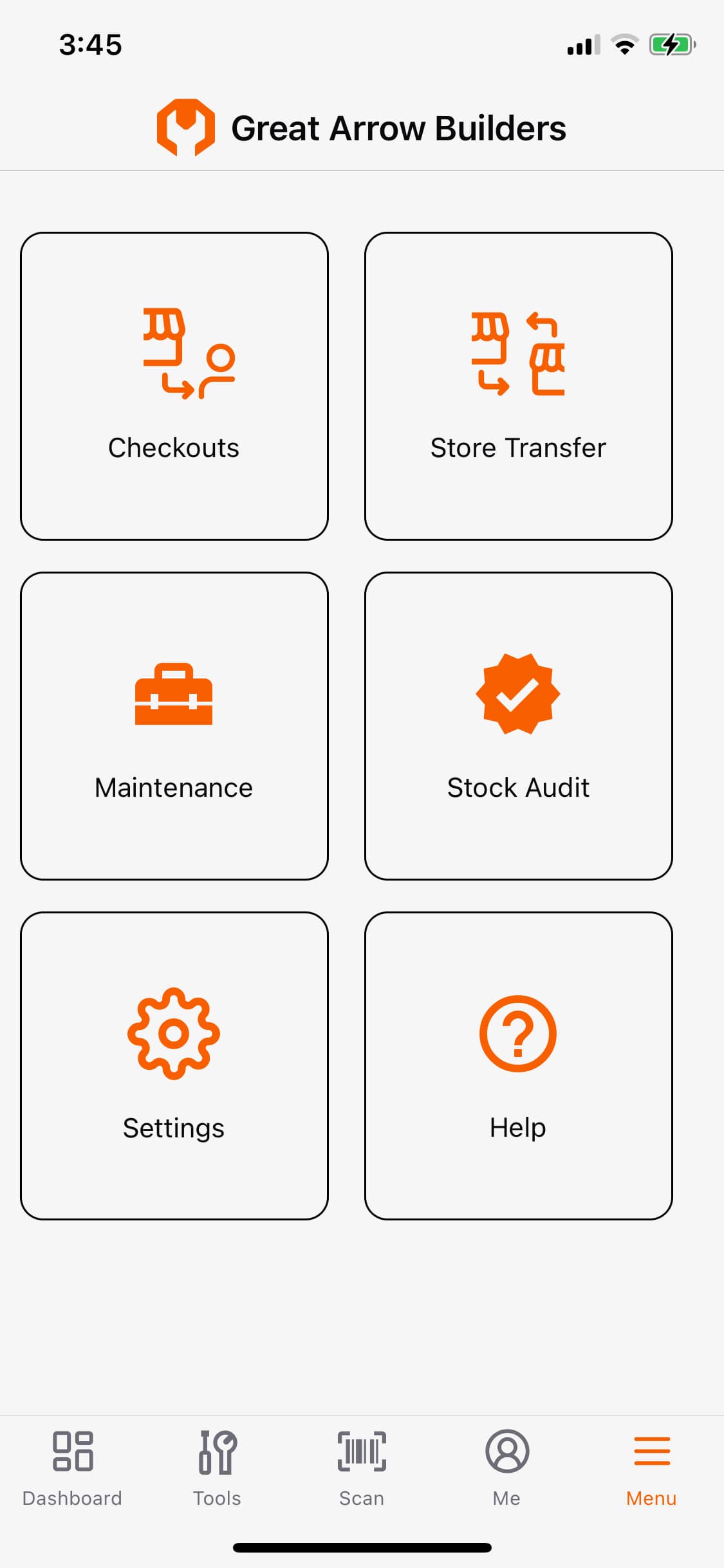 Mobile App My Tools Screen